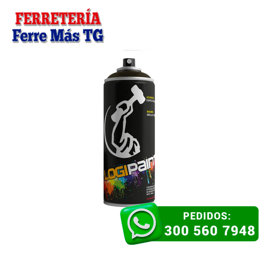 Pintura en Aerosol Color Café Oscuro LOGI PAINT – Cubrimiento Premium y Secado Rápido