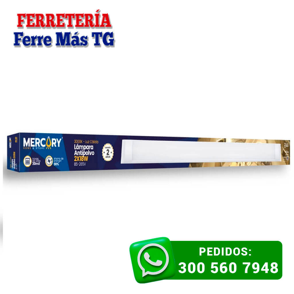 Lámpara Antipolvo Hermética 2 x 18W (120 cm) – Luz Blanca 3000K de Alta Protección